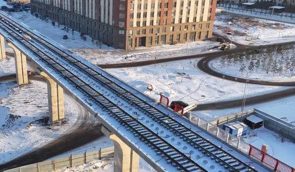 Астанада LRT-ның алғашқы рельсі төселе бастады