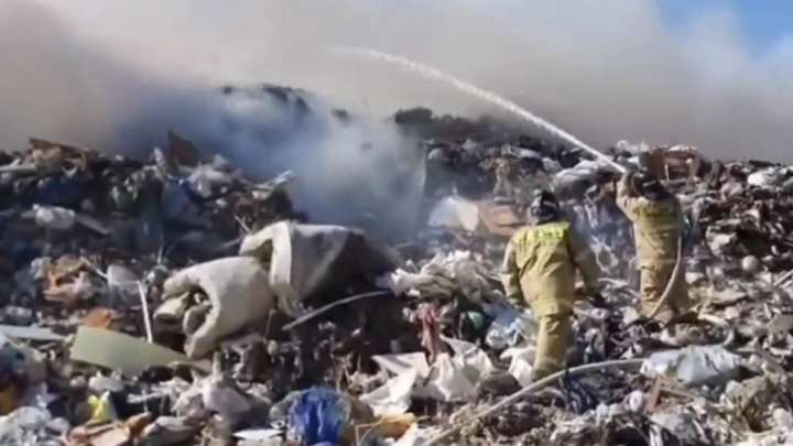 Астанада қатты тұрмыстық қалдықтар полигоны өртенді