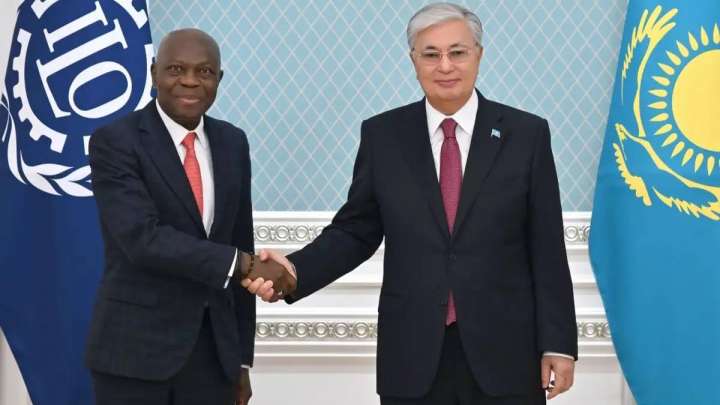 Қасым-Жомарт Тоқаев Халықаралық еңбек ұйымының басшысы Жильбер Унгбомен кездесті