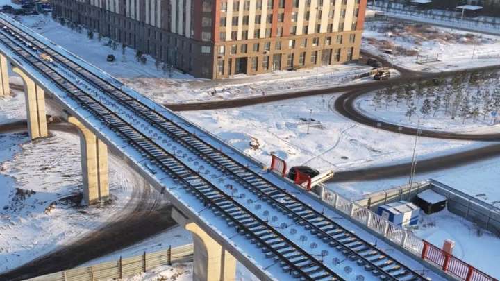 Астанада LRT-ның алғашқы рельсі төселе бастады