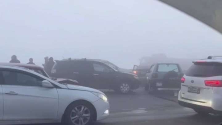 Алматы-Қапшағай тасжолында 20 шақты көлік соғысты (ВИДЕО)