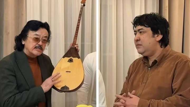 Мейрамбек Бесбаевқа қымбат домбыра сыйға берілді