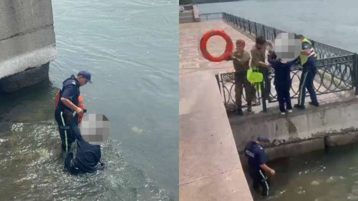 Өскеменде полицейлер өзенге секіріп кеткен қызды құтқарып қалды