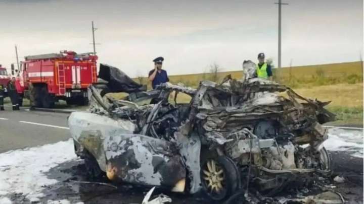 БҚО-да жол апатынан 4 адам тірідей өртеніп кетті