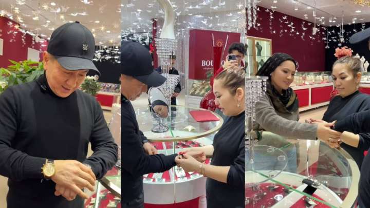 Алтынай Жорабаеваның сіңлісі Сәкен Майғазиевке миллион теңгенің сағатын сыйлады (ВИДЕО)