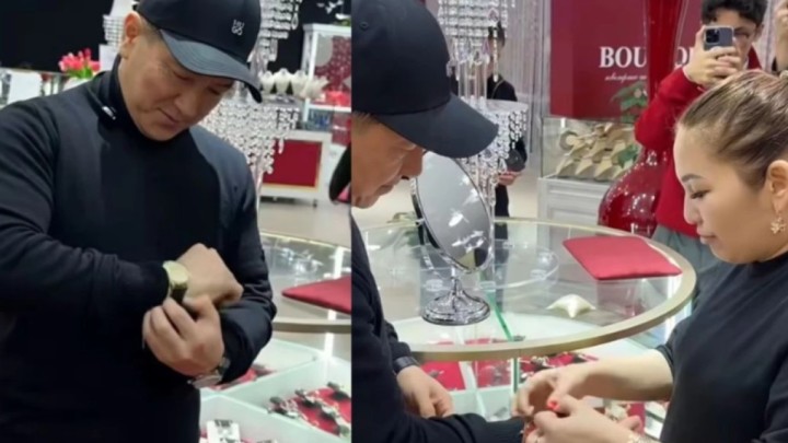 Алтын Жорбаеваның сіңлісі Сәкен Майғазиевке қымбат алтын сағат сыйлады