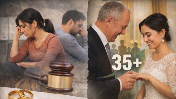 Ерте үйленгендерге қарағанда 35-тен кейін шаңырақ көтергендер сирек ажырасатыны дәлелденді