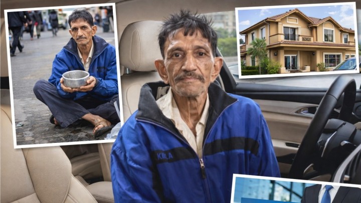 Базарда қайыр сұрап жүрген адамның үйі, қымбат көлігі, алпауыт компаниясы бар болып шықты