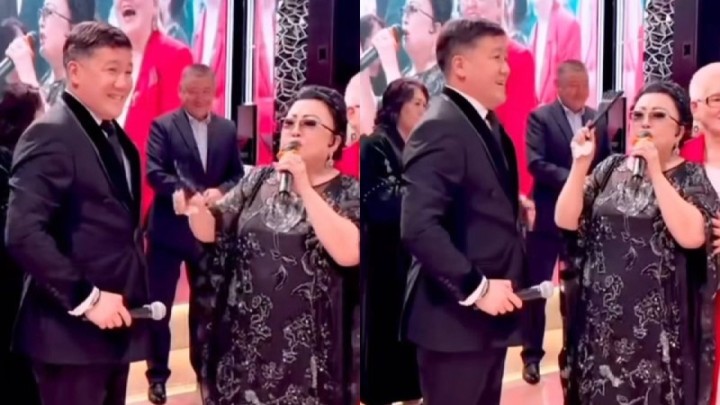 "Кіммен жүрсең де, бақытты бол": Әнші Мақпал Жүнісова әзілкеш Тұрсынбек Қабатовқа тосын сөз айтты (ВИДЕО)