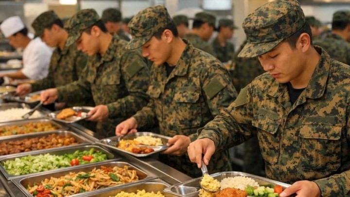 Қазақстан әскері швед үстелінен тамақтанады
