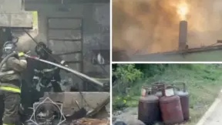 Астанада жанып жатқан үйден құтқарушылар 9 газ баллонын алып шықты