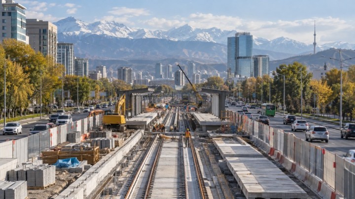 Алматыда LRT құрылысының белсенді кезеңі жүріп жатыр