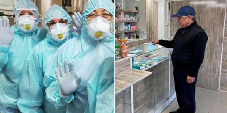 Маска: Дәрігерлер тігеді, Сапарбаев суретке түседі