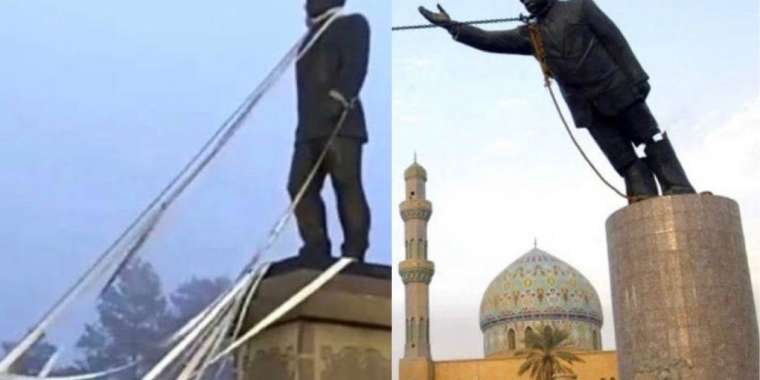 С.Хусейн, Н.Назарбаев… Өз ескерткішінің құлағанын көргендер көп емес