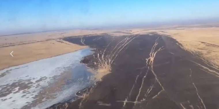 Каспий теңізінің жағалауында 1000 га қамыс өртенді