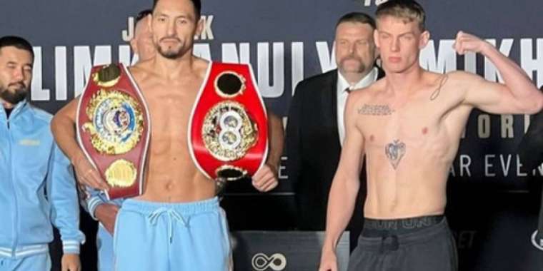 Қазақстандық боксшы Жәнібек Әлімханұлы салмақ өлшеу рәсімінен өтті