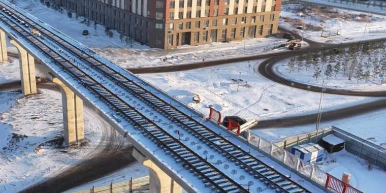 Астанада LRT-ның алғашқы рельсі төселе бастады