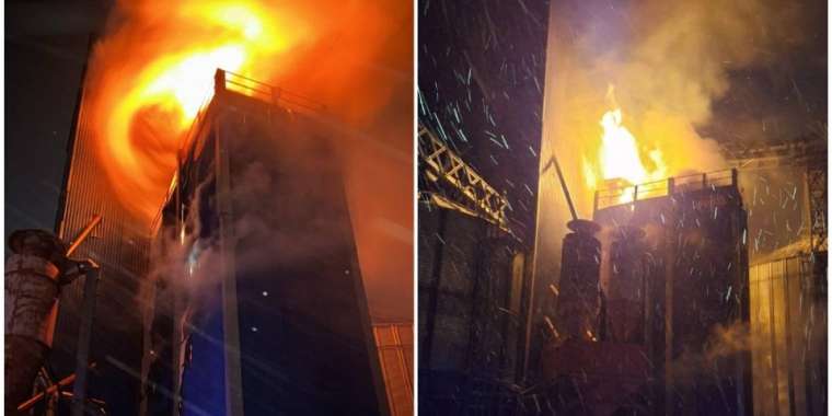 Ақкөлде астық агрегаты өртенді (ВИДЕО)