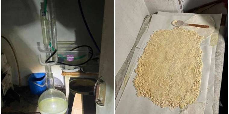 Қостанай облысында жойылған есірткі зертханасының кадрлары жарияланды