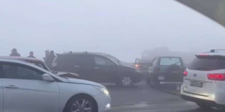 Алматы-Қапшағай тасжолында 20 шақты көлік соғысты (ВИДЕО)