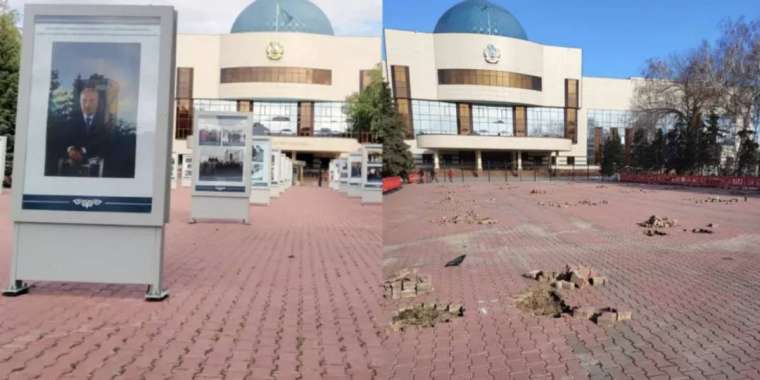 Назарбаевтың суреттері Астанадағы алаңнан алып тасталған. Әкімдік не дейді?