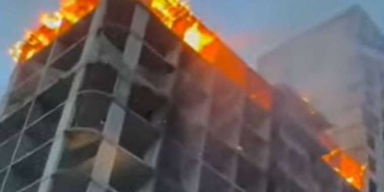 Атырауда RAMS құрылыс алаңында өрт шықты