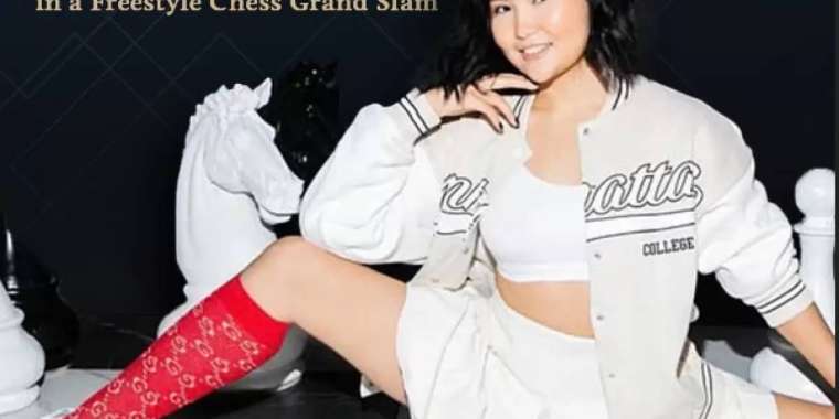 Шахмат тақтасының үстінде шпагатта отыр. Бибісара Асаубаеваның суреті сынға ұшырады