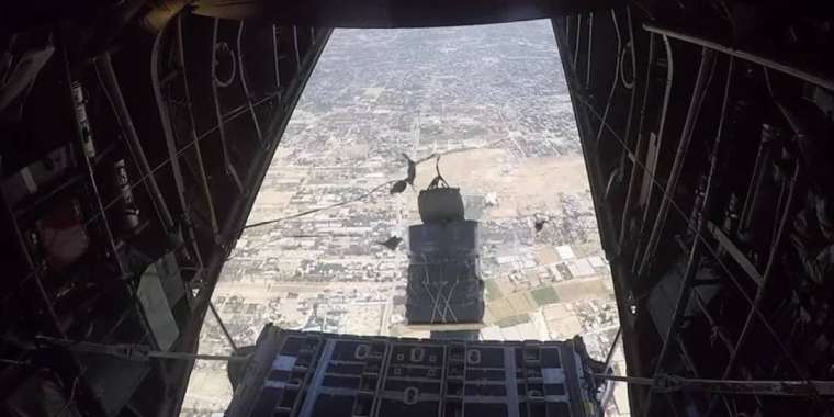 Газа секторына әуеден бес мәрте  гуманитарлық жүк түсірілді