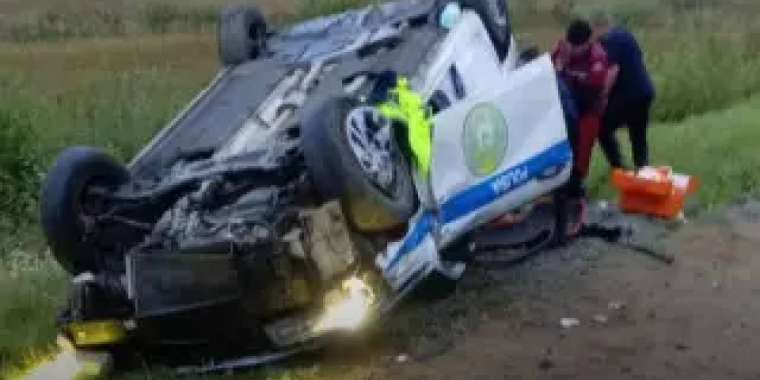 СҚО-да полицейлер тағы да жол апатына ұшырады