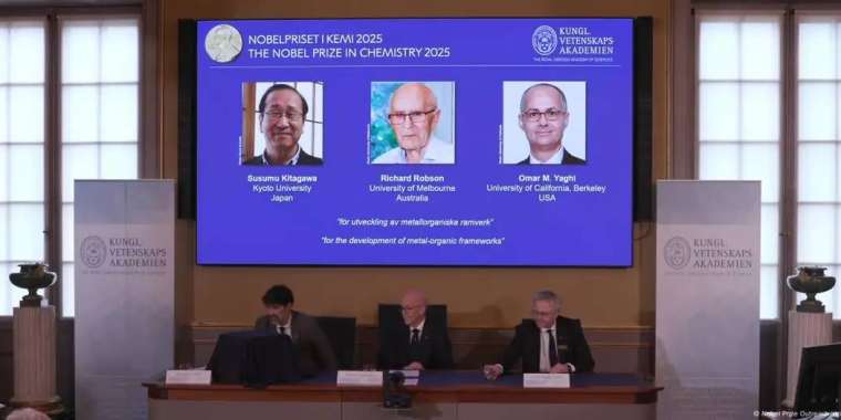 Нобель сыйлығы - 2025. Химия саласындағы жеңімпаздар анықталды