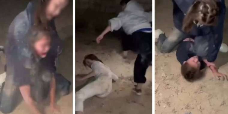 Қыздар төбелесіп, бір бірін соққыға жықты