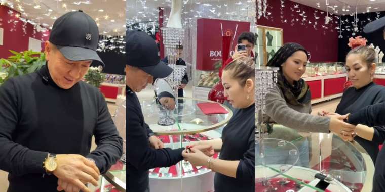 Алтынай Жорабаеваның сіңлісі Сәкен Майғазиевке миллион теңгенің сағатын сыйлады (ВИДЕО)