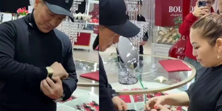 Алтын Жорбаеваның сіңлісі Сәкен Майғазиевке қымбат алтын сағат сыйлады