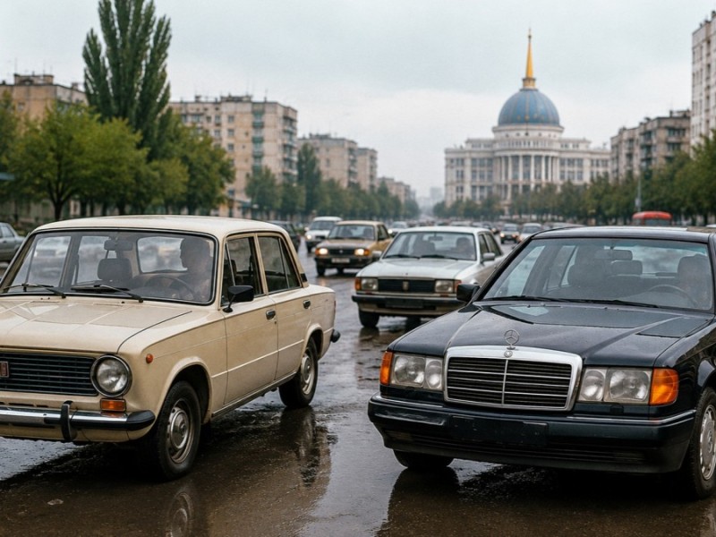 "Жигулиден" Mercedes-ке дейін: Қазақстандықтар 1990 жылдары қандай көлік мінді?