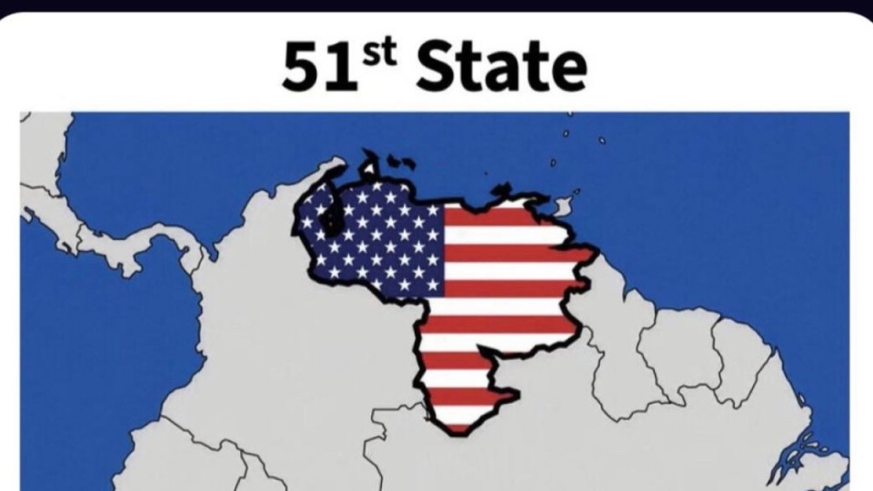 Трамп Венесуэланы АҚШ-тың 51-штаты ретінде көрсетілген картаны жариялады